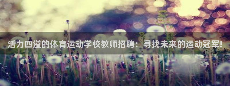 皇冠277体育：活力四溢的体育运动学校教师招聘：寻找未来的运动冠军!